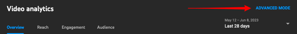 youtube analytics advanced mode
