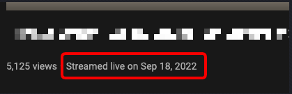 youtube video livestream status