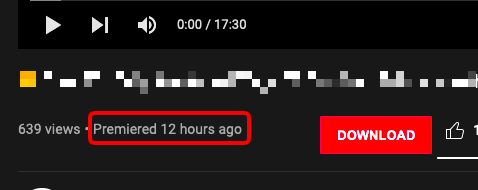 youtube video premiere status