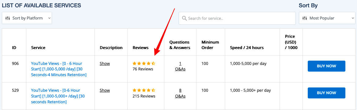 services and pricing star