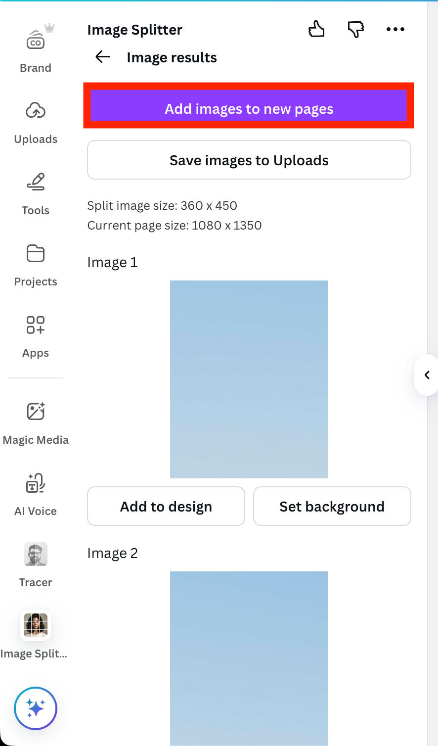 canva add images