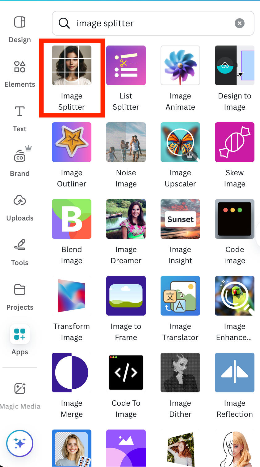 canva image splitter