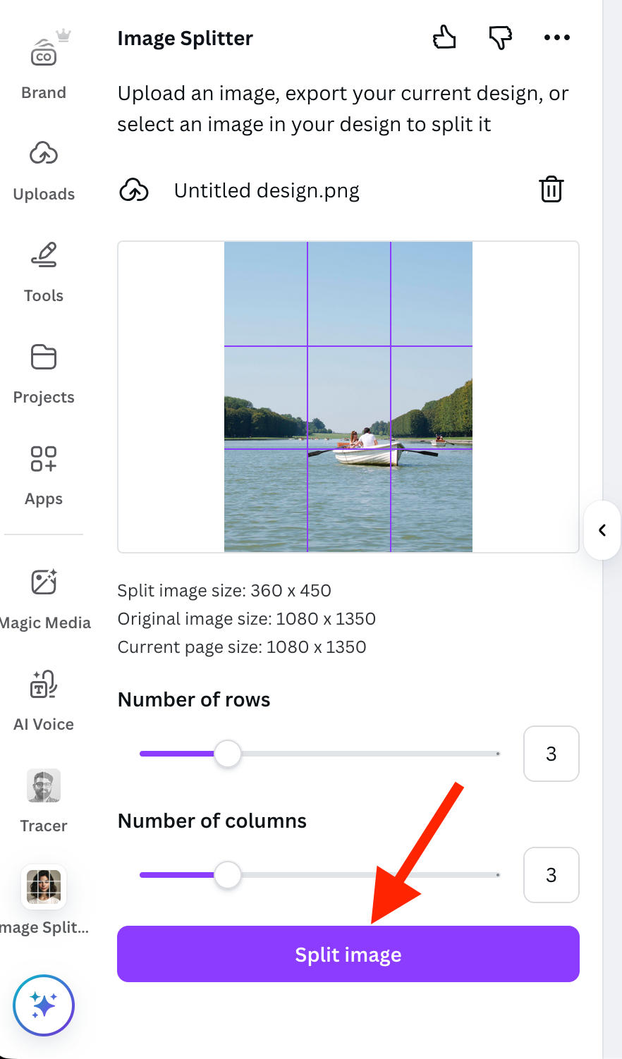 canva split image