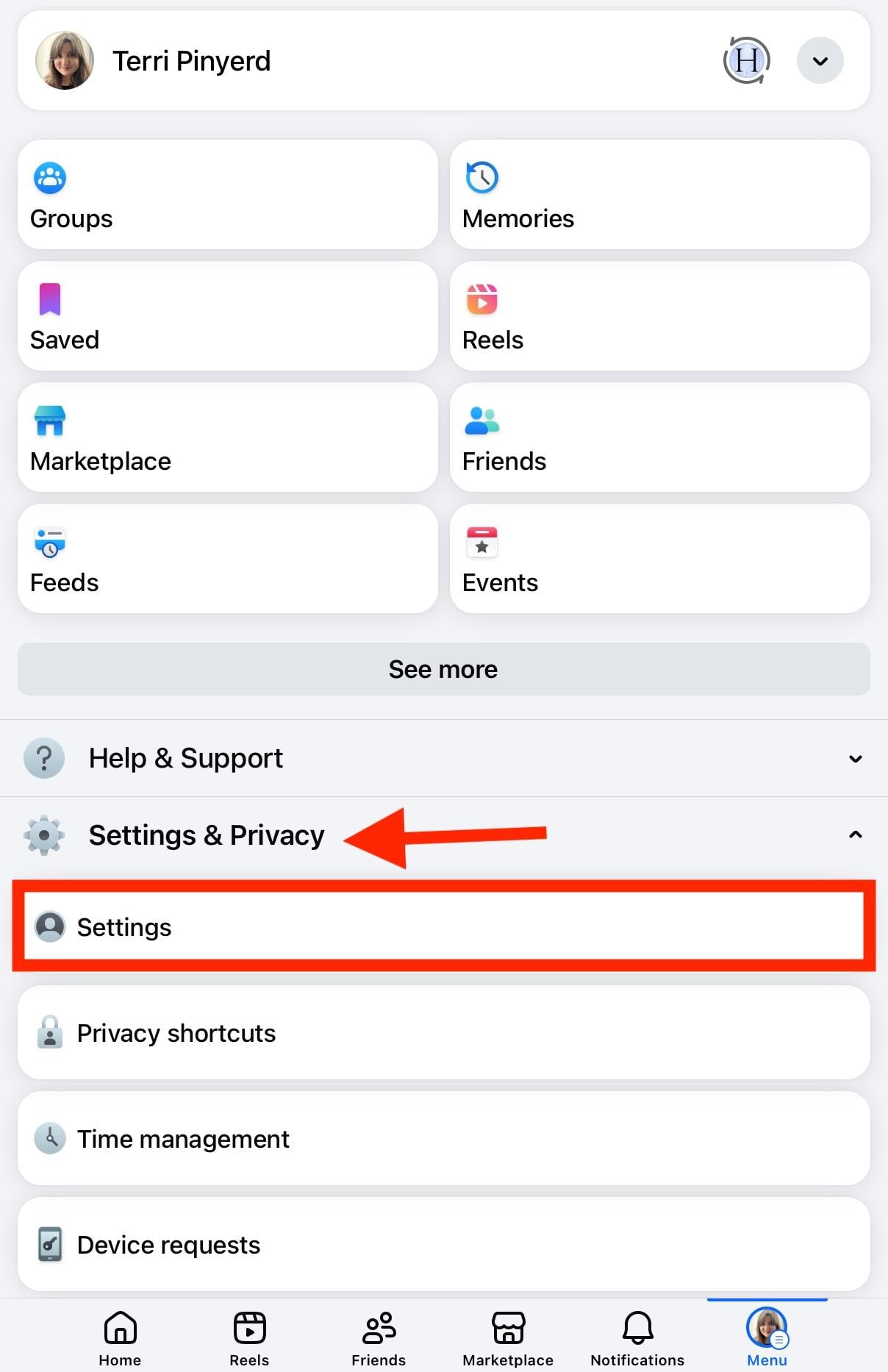 facebook settings and privacy