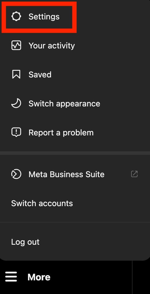 instagram desktop settings