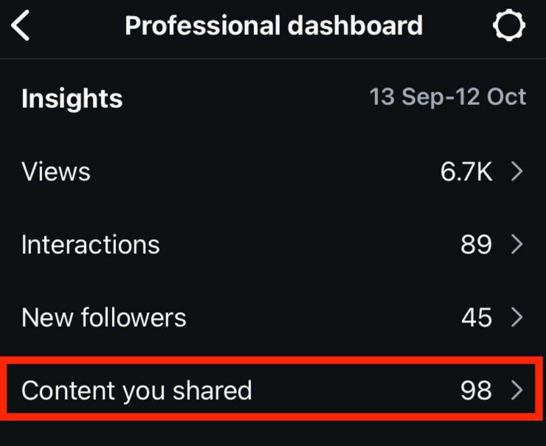 instagram content you shared