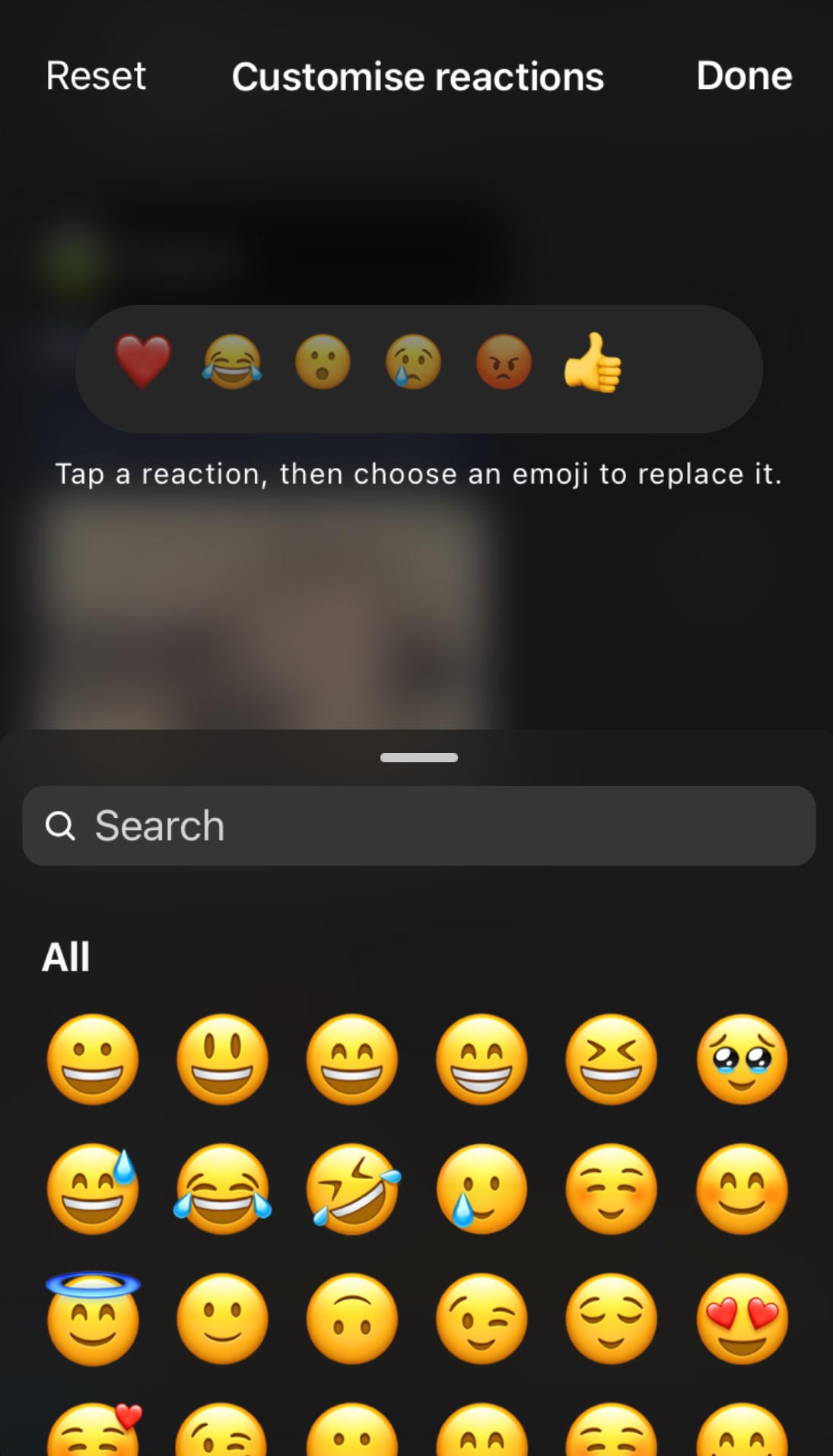 instagram emoji customize reactions