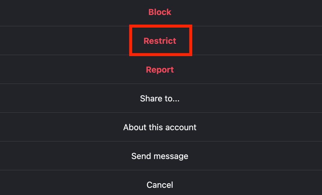 instagram restrict profile
