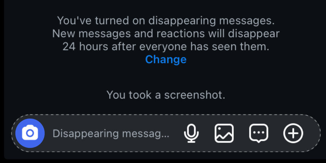 instagram vanish mode screenshot notification