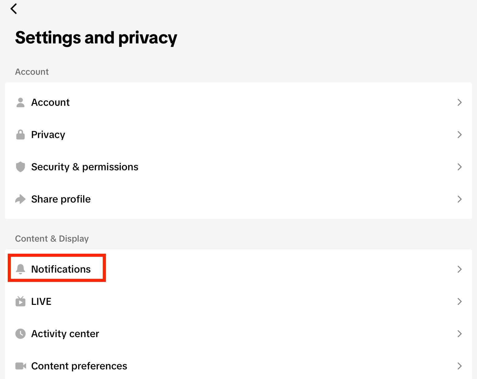 tiktok notifications settings