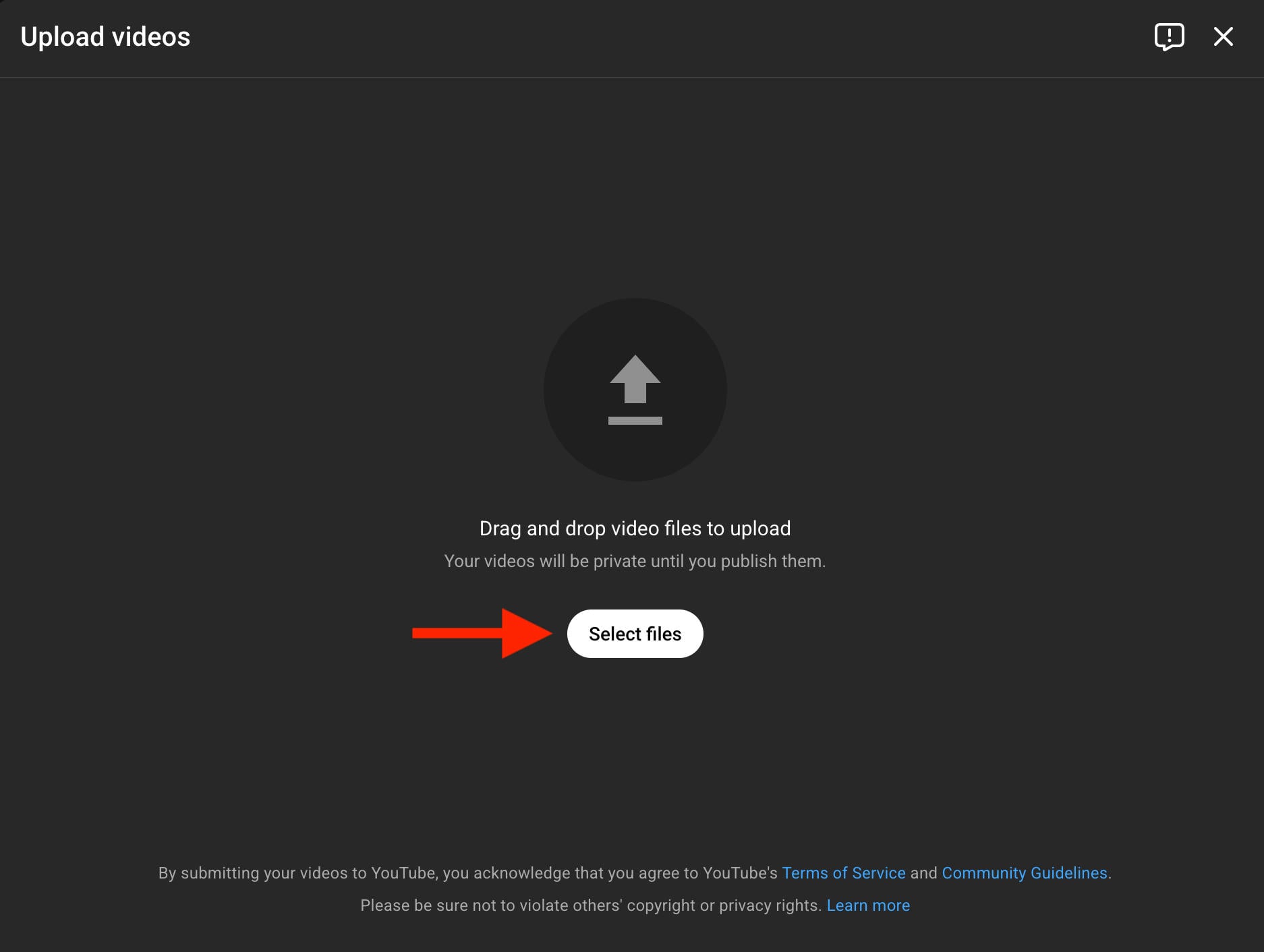 youtube select files