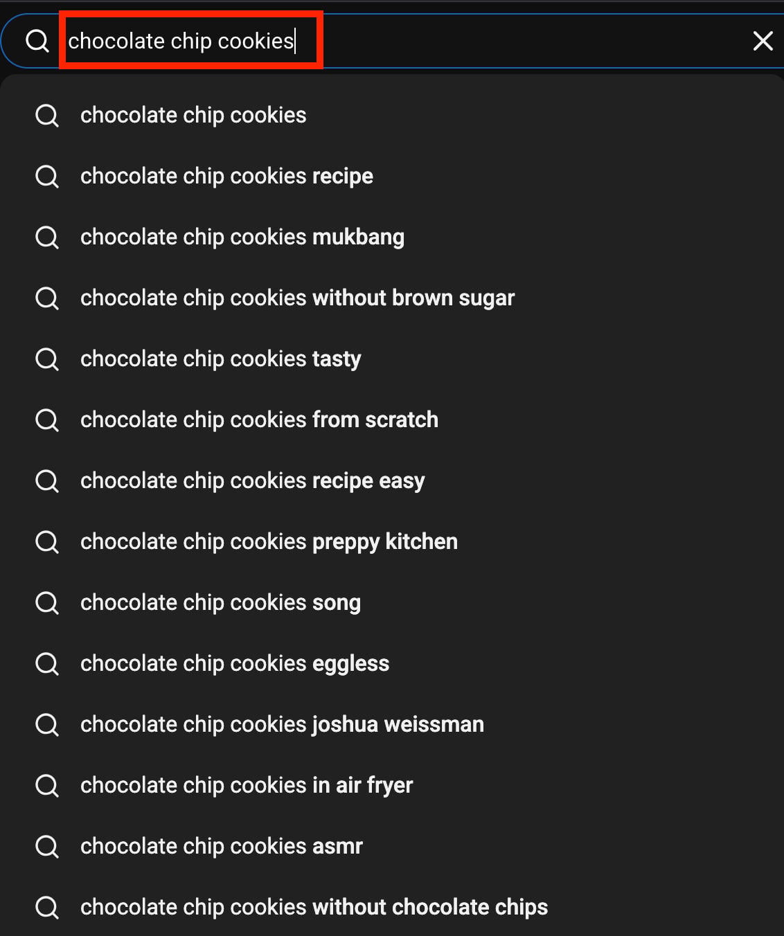 youtube search chocolate chip cookies