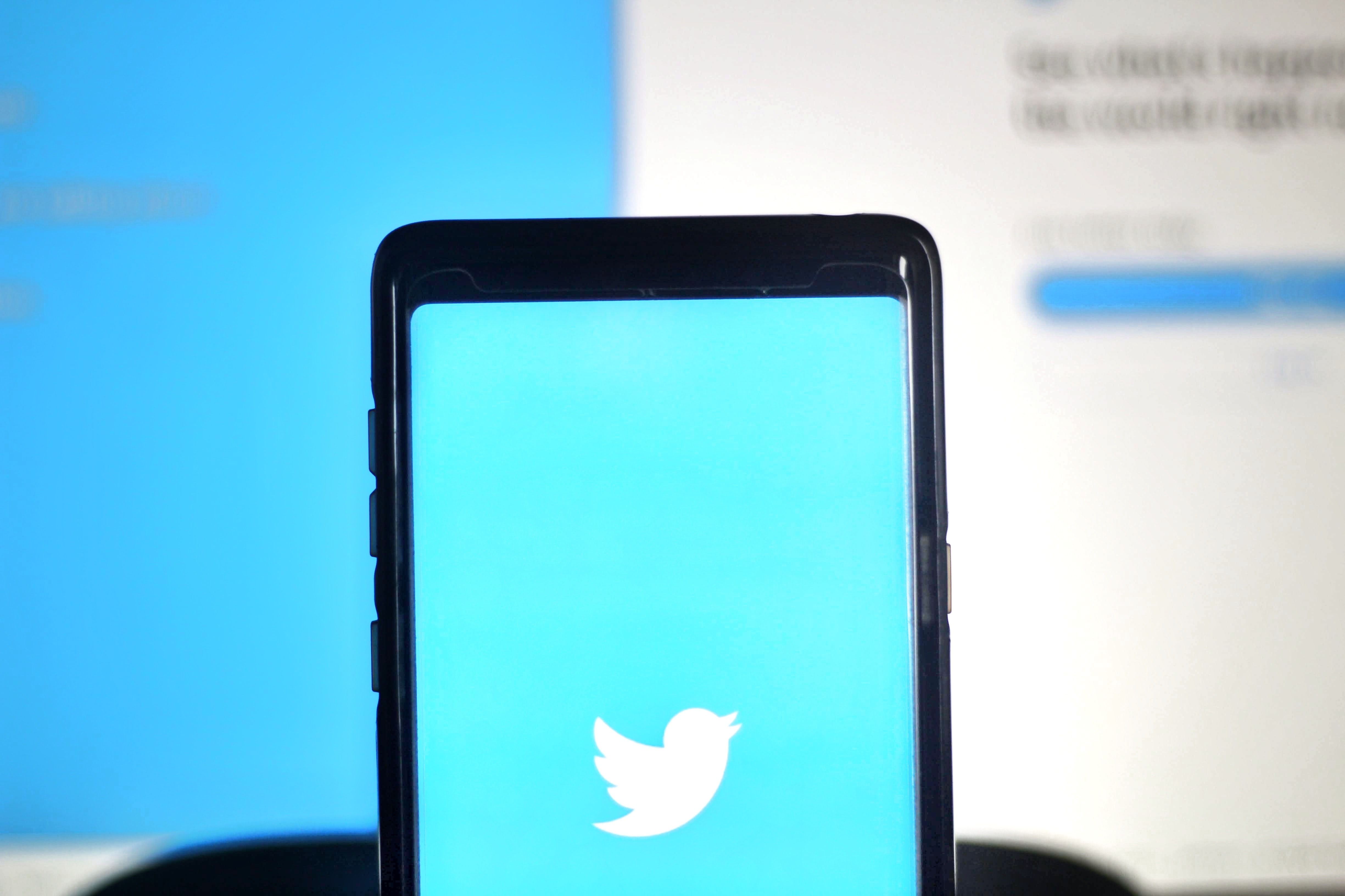 Twitter logo on mobile